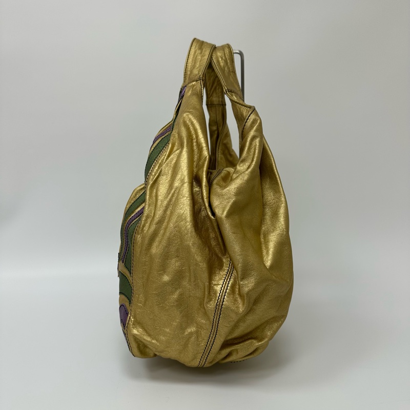 【赫蒂國際精品】Valentino 范倫鐵諾Nuage Bow 系列金色皮革超大肩背包 vintage-3