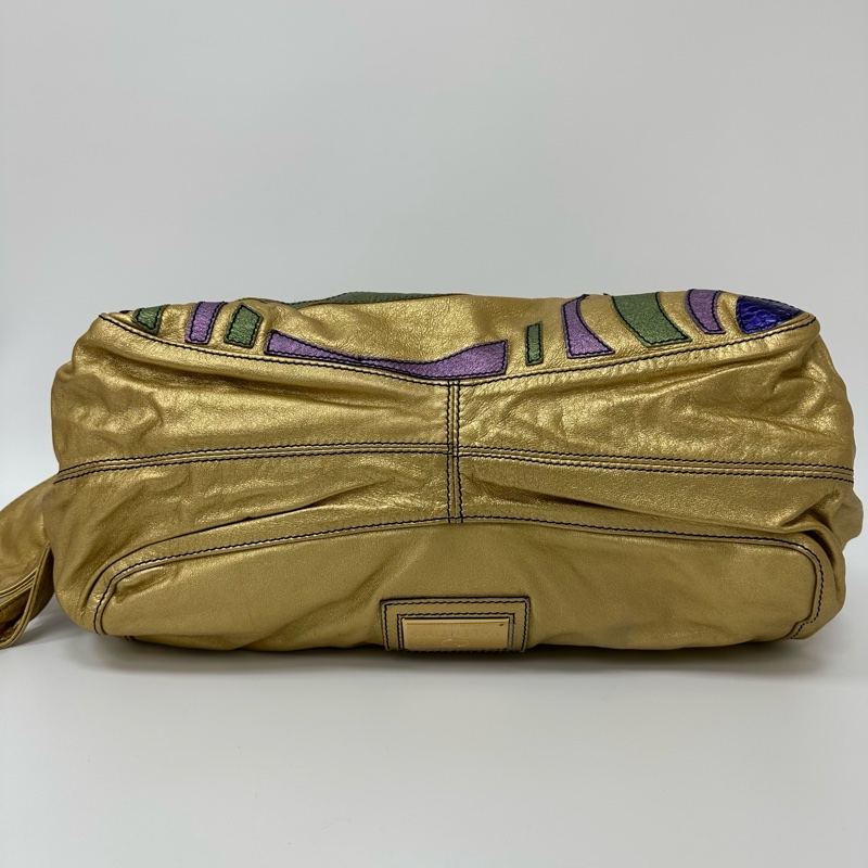 【赫蒂國際精品】Valentino 范倫鐵諾Nuage Bow 系列金色皮革超大肩背包 vintage-5