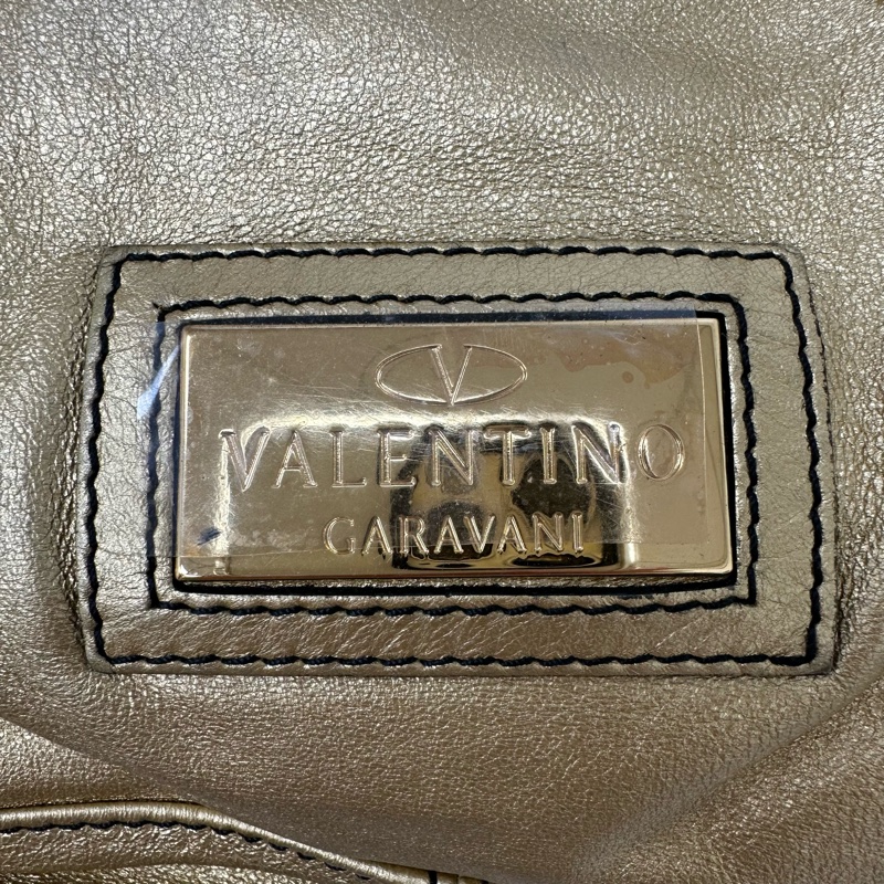 【赫蒂國際精品】Valentino 范倫鐵諾Nuage Bow 系列金色皮革超大肩背包 vintage-6