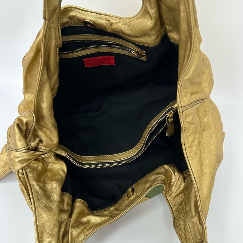 【赫蒂國際精品】Valentino 范倫鐵諾Nuage Bow 系列金色皮革超大肩背包 vintage-10