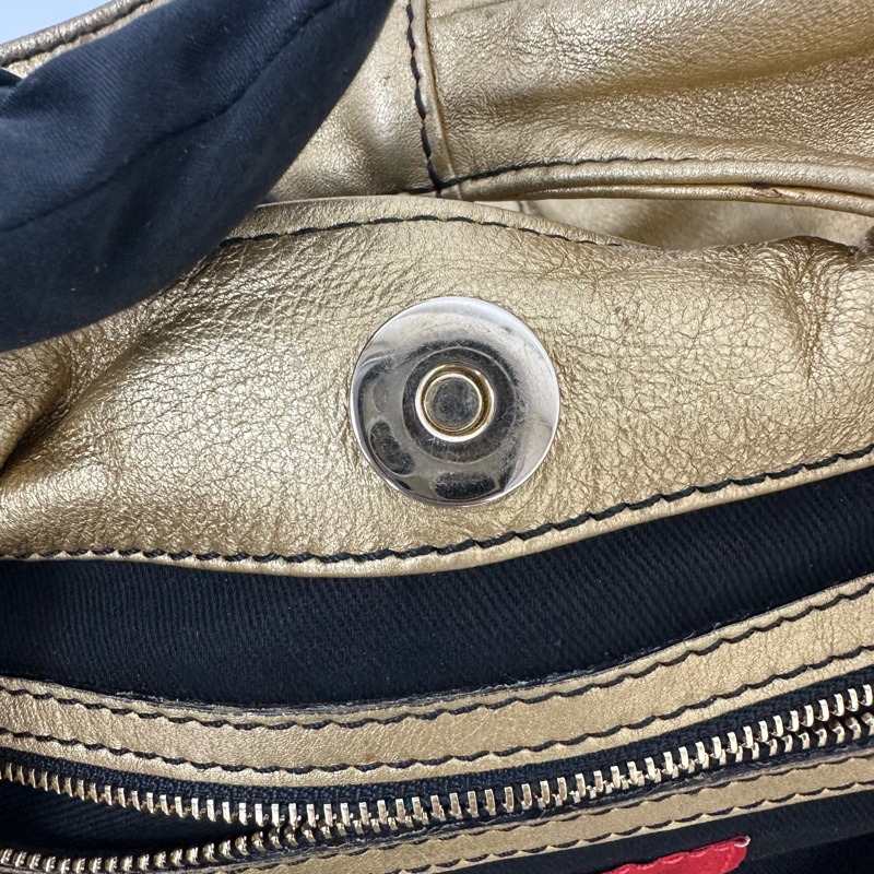 【赫蒂國際精品】Valentino 范倫鐵諾Nuage Bow 系列金色皮革超大肩背包 vintage-12