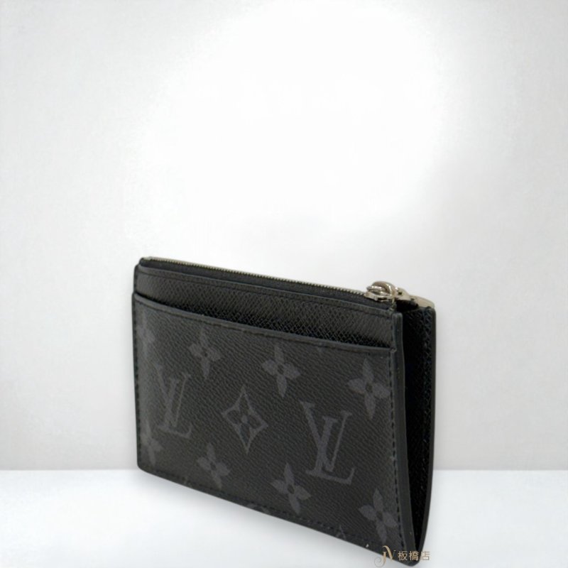 JS1291-LV 黑灰原花一字拉鍊卡片零錢包 M30271-1