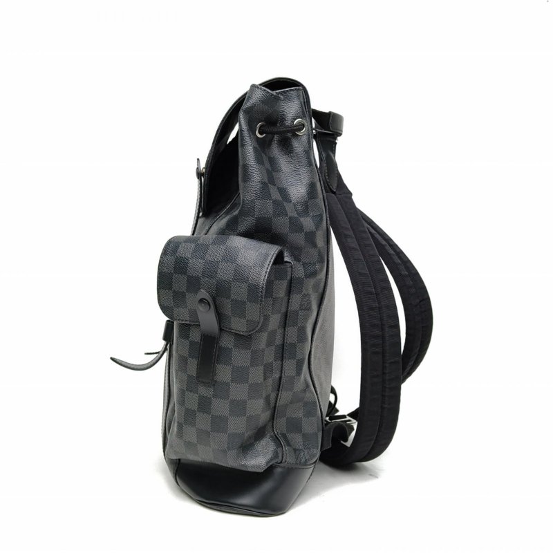 LOUIS VUITTON Christopher雙肩包黑棋格PVC2018肩背包-1