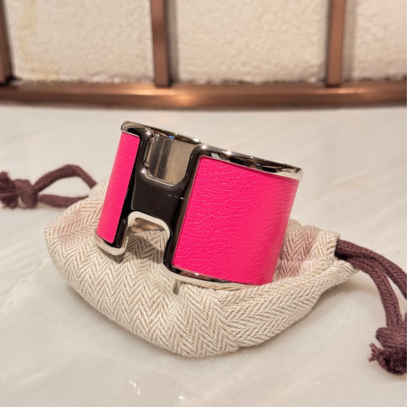 【超級低價】99新 Hermes 愛馬仕H扣手鐲 經典寬版-0