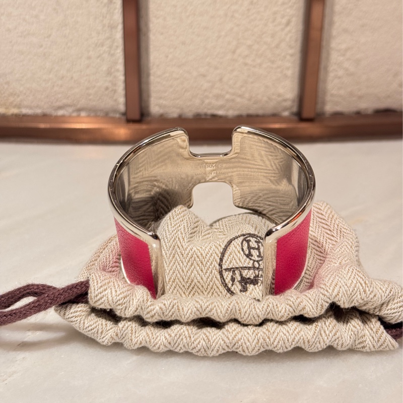 【超級低價】99新 Hermes 愛馬仕H扣手鐲 經典寬版-5