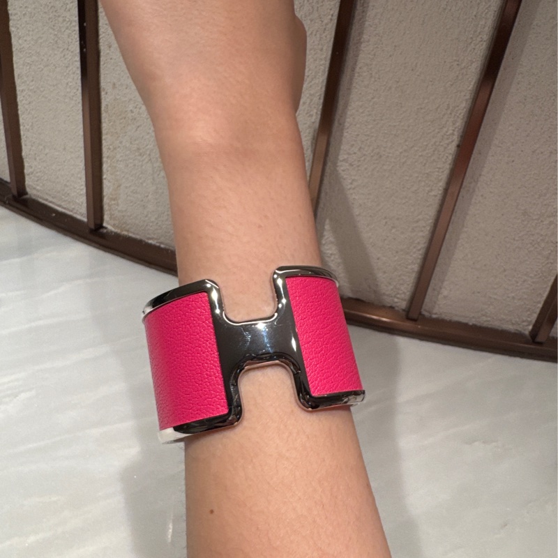 【超級低價】99新 Hermes 愛馬仕H扣手鐲 經典寬版-8