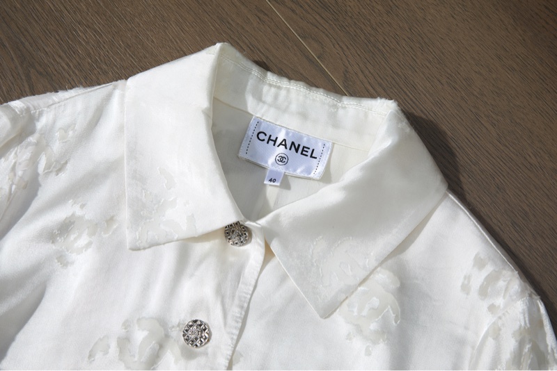 CHANEL白色短款提花外套-1