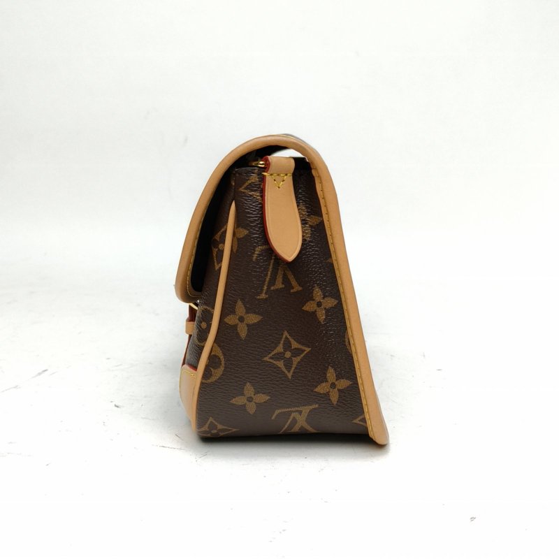 LOUIS VUITTON Diane法棍包24可拆卸黑紫寬肩帶老花PVC晶片肩背包-1