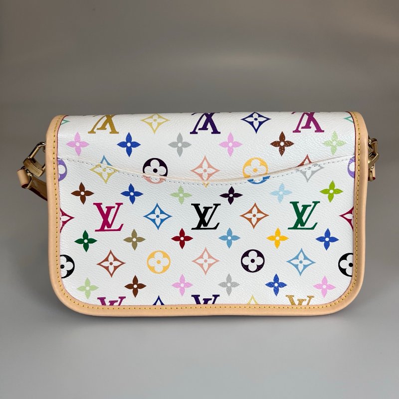 全新品 LV M27866/晶片款 白三彩法棍包-1