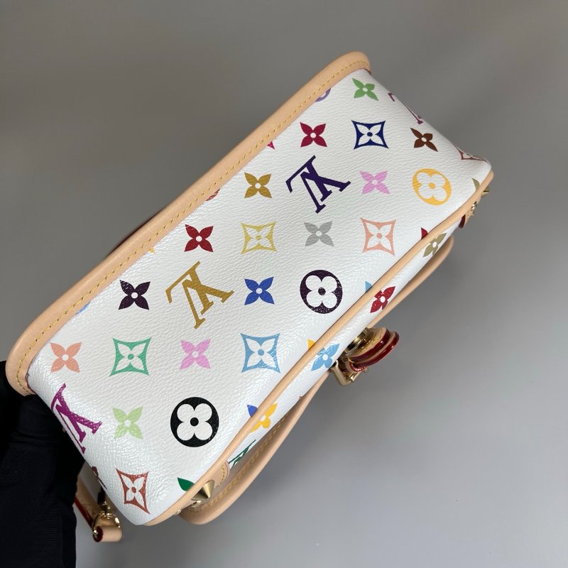 全新品 LV M27866/晶片款 白三彩法棍包-4