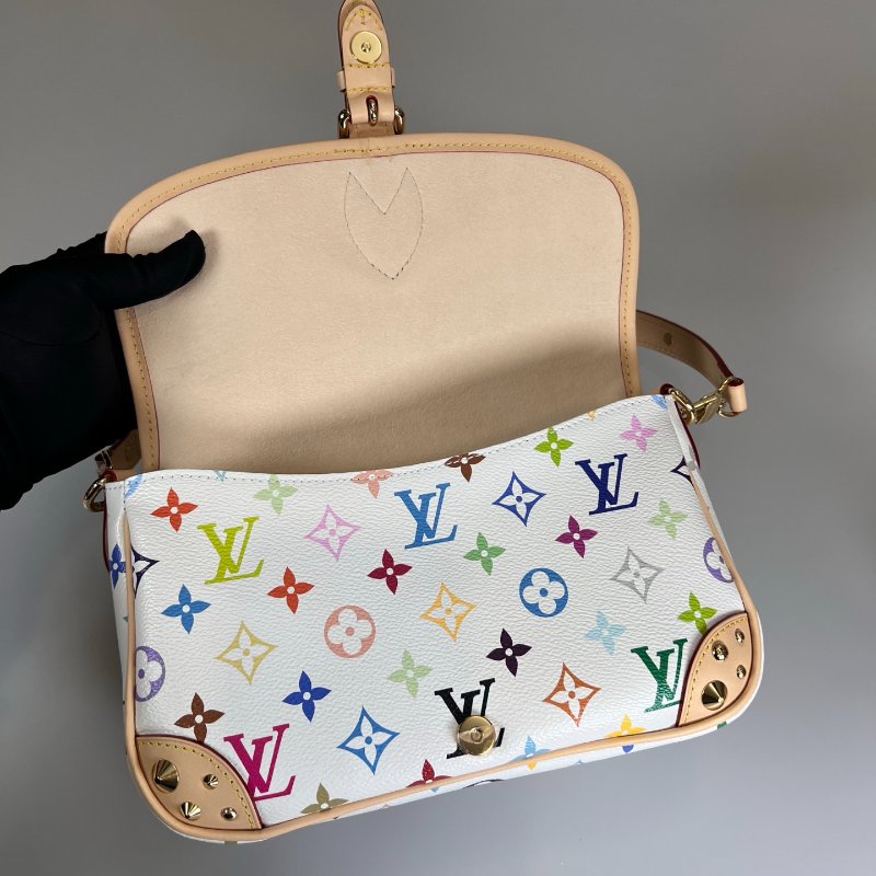 全新品 LV M27866/晶片款 白三彩法棍包-5