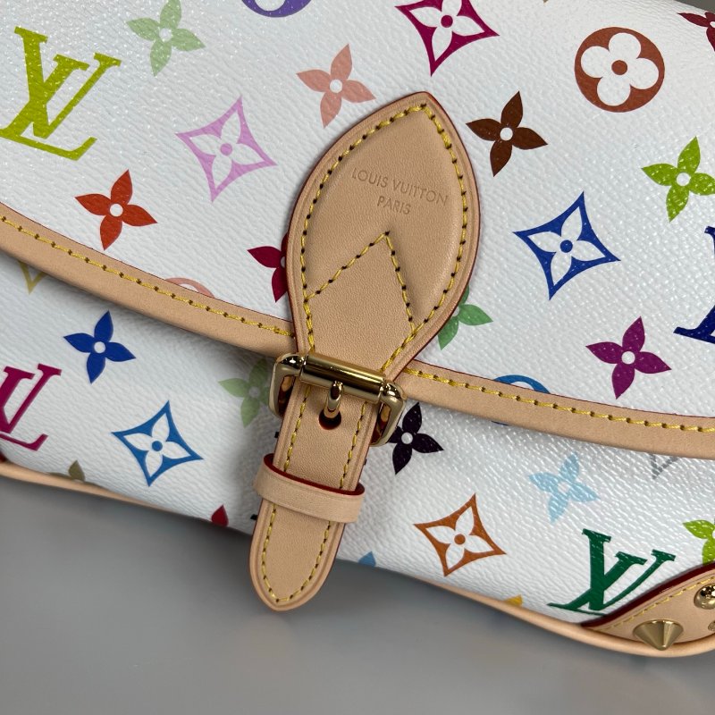 全新品 LV M27866/晶片款 白三彩法棍包-6