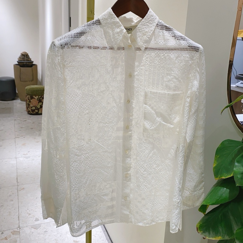 Fendi芬迪襯衫女款 白色 38碼-0