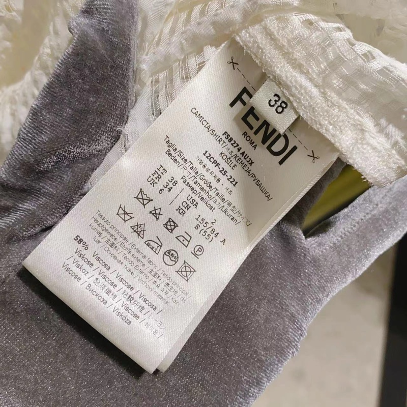 Fendi芬迪襯衫女款 白色 38碼-4