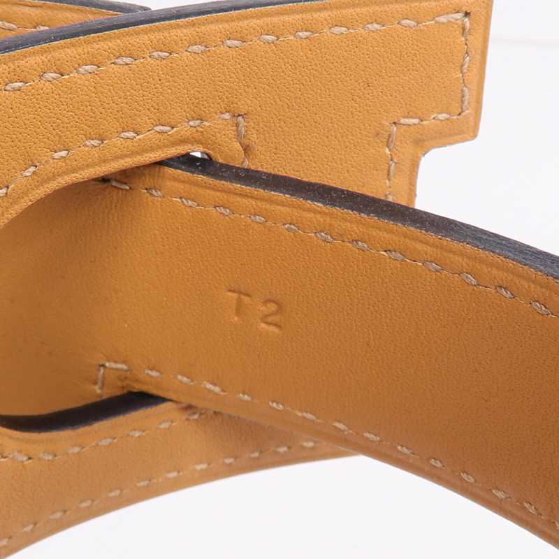 HERMES Evercolor皮革Jet Lag Tour Wrap Bracelet手鐲Rouge H-7