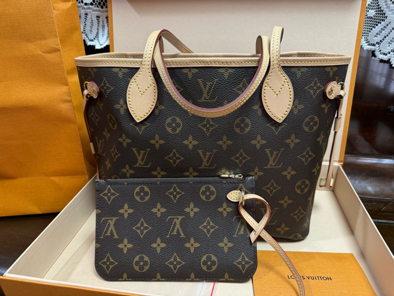 Lv neverfull pm 稀有款 小款 子母-4