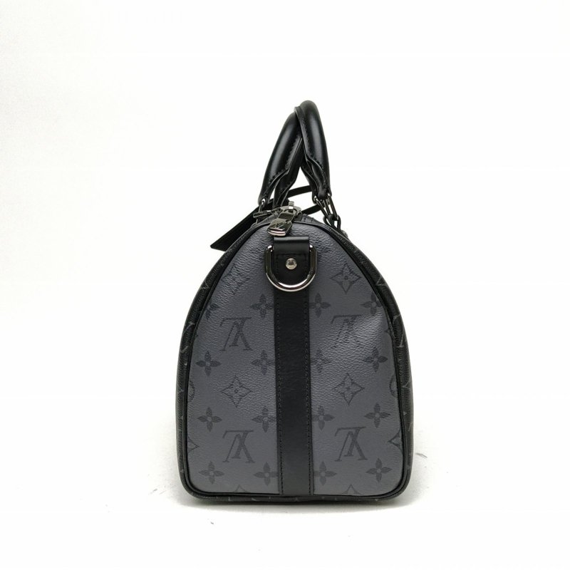 LOUIS VUITTON 黑色PVC晶片keepall35肩背包-1