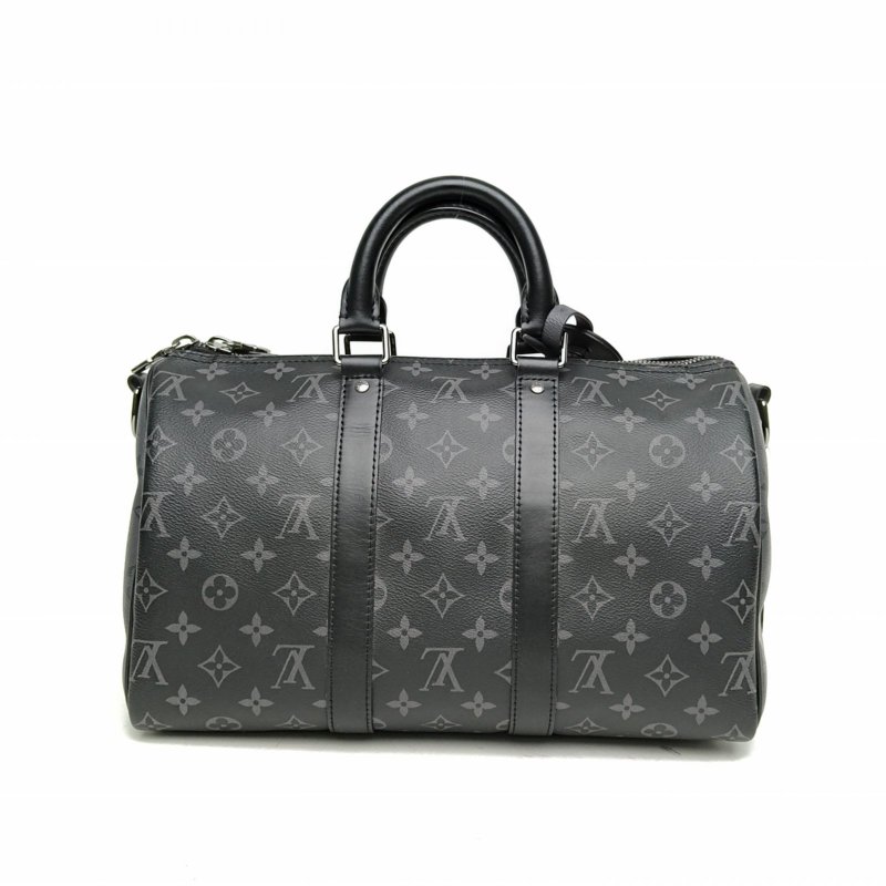 LOUIS VUITTON 黑色PVC晶片keepall35肩背包-2