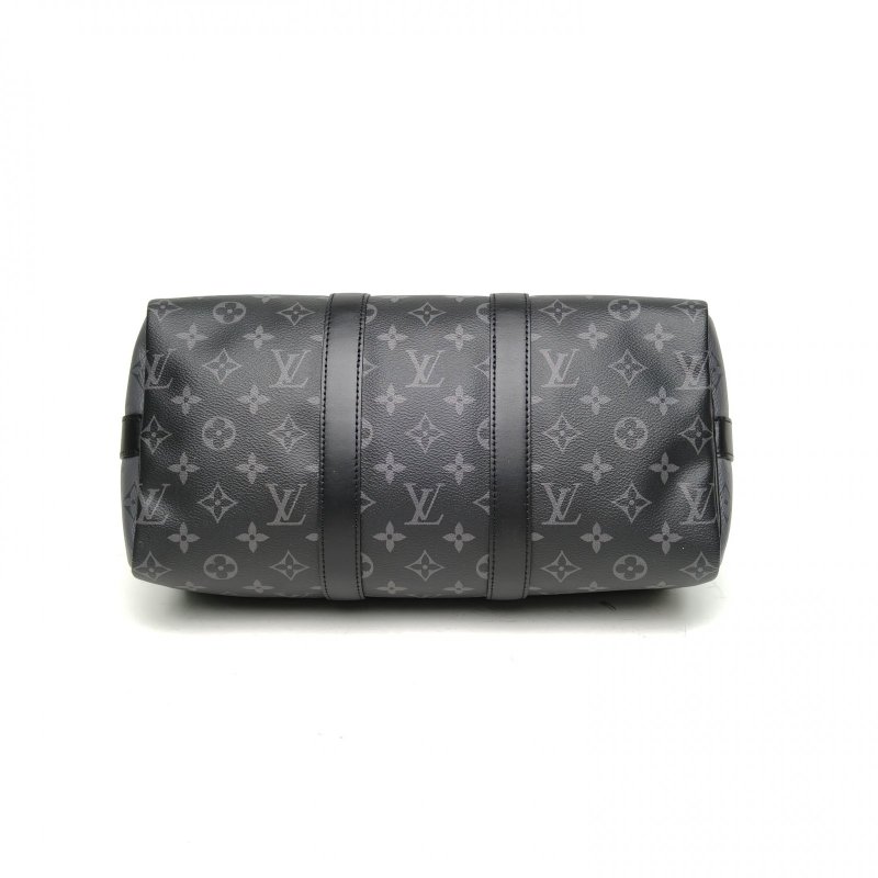LOUIS VUITTON 黑色PVC晶片keepall35肩背包-4