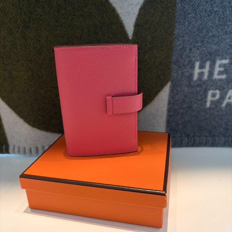 HERMES Epsom Bearn迷你卡夾 K 粉色-2