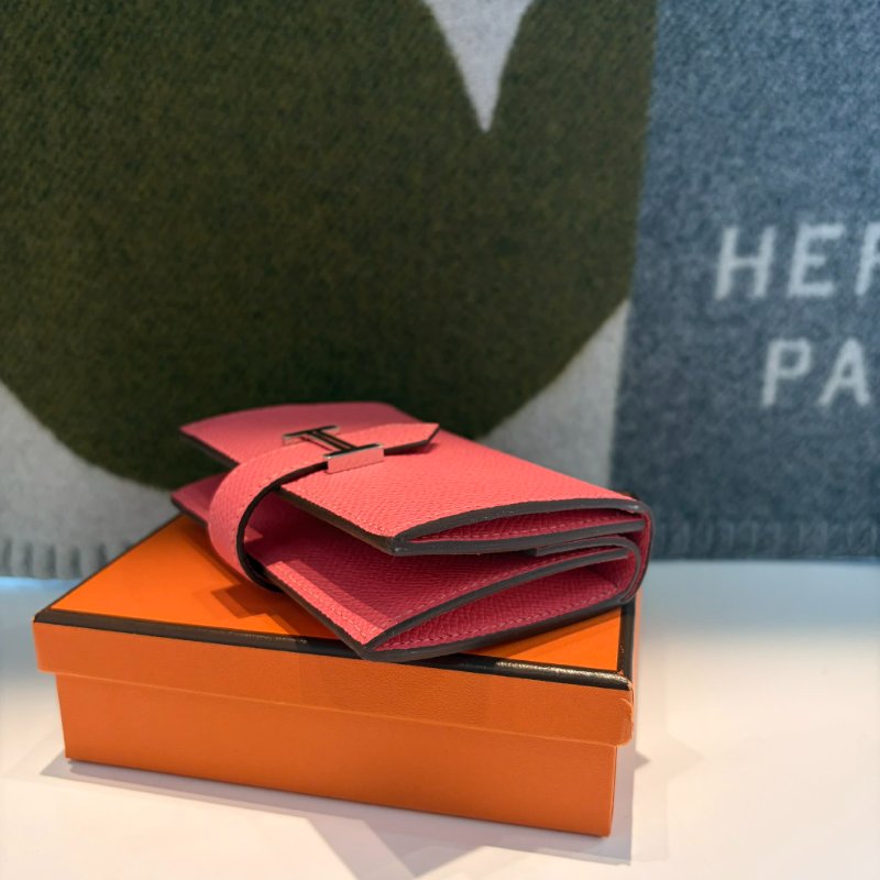 HERMES Epsom Bearn迷你卡夾 K 粉色-3