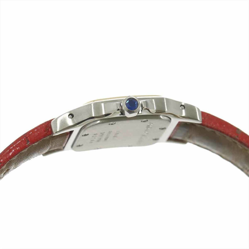 卡地亞 Santos Galbee SM W20012C4 雙色女錶，象牙白 YG 黃金石英錶-5