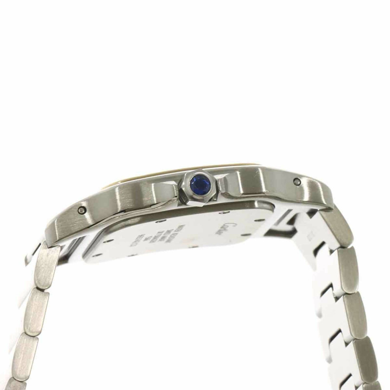 卡地亞 Santos Galbee LM W20011C4 雙色男士腕錶，日期顯示，黃金錶殼，石英錶-4