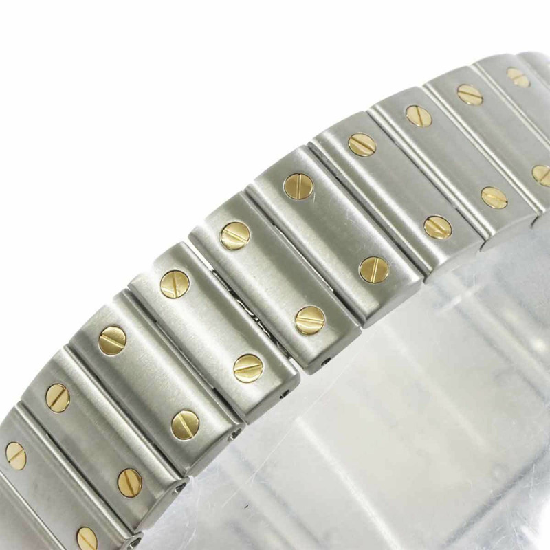 卡地亞 Santos Galbee LM W20011C4 雙色男士腕錶，日期顯示，黃金錶殼，石英錶-5