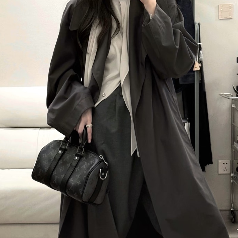 LOUIS VITTON路易威登老花Keepall 25黑武士手提斜挎包 芯片-36