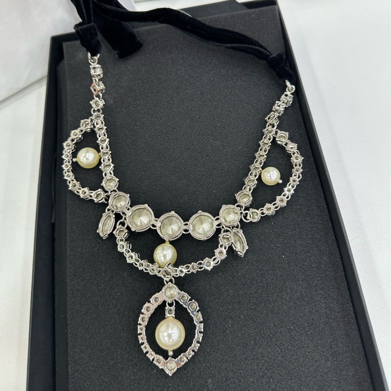 Miumiu 繆繆 拜占庭風格 珍珠水晶項鍊 全新-2