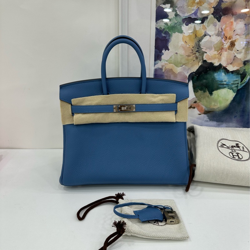 HERMES 愛馬仕 Birkin 25 天青藍銀扣 Togo皮 C刻 閒置-1