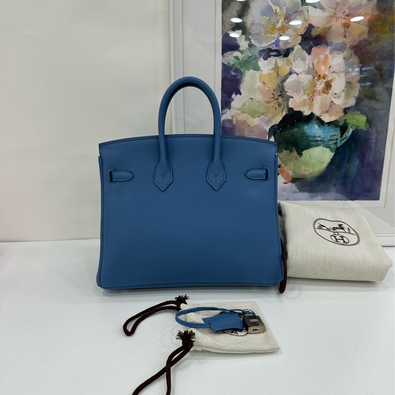 HERMES 愛馬仕 Birkin 25 天青藍銀扣 Togo皮 C刻 閒置-2