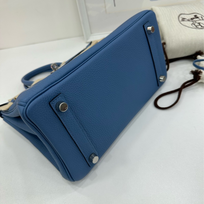HERMES 愛馬仕 Birkin 25 天青藍銀扣 Togo皮 C刻 閒置-5
