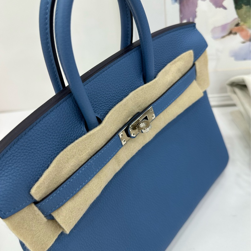 HERMES 愛馬仕 Birkin 25 天青藍銀扣 Togo皮 C刻 閒置-6