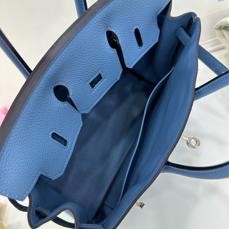 HERMES 愛馬仕 Birkin 25 天青藍銀扣 Togo皮 C刻 閒置-7