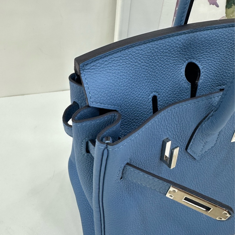 HERMES 愛馬仕 Birkin 25 天青藍銀扣 Togo皮 C刻 閒置-9