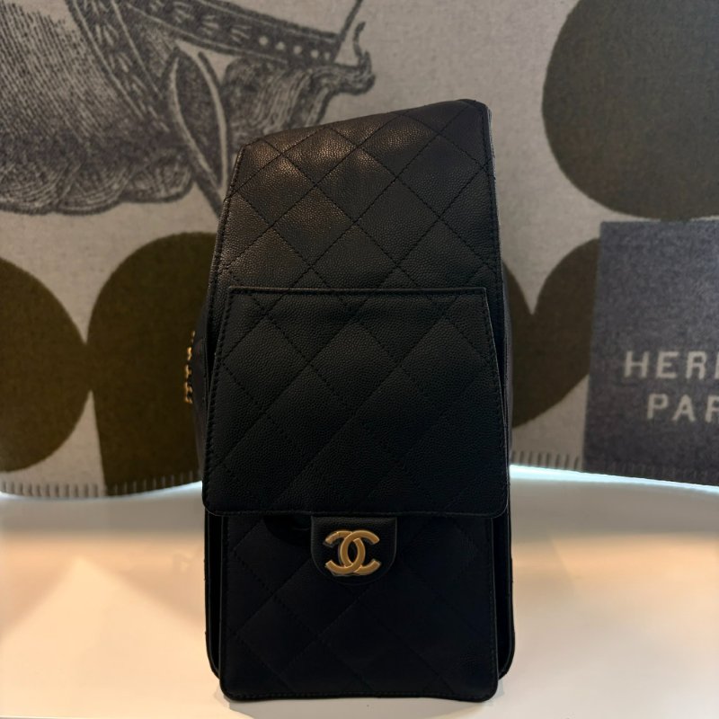 CHANEL 大HOBO肩背 黑色 晶片款-3