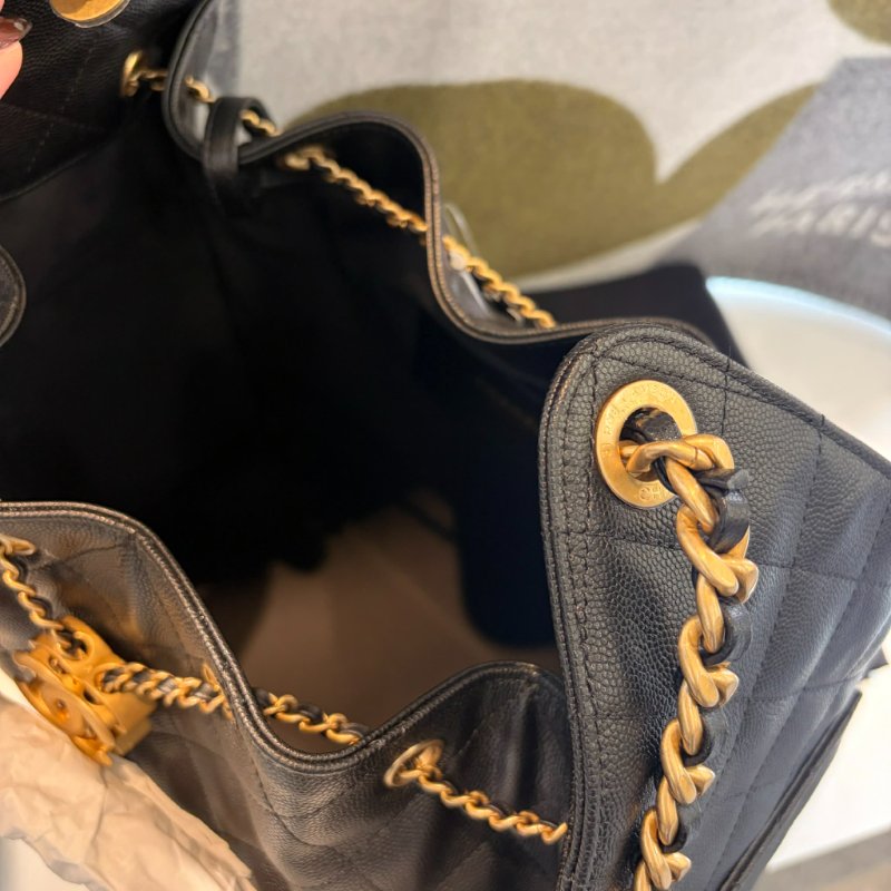 CHANEL 大HOBO肩背 黑色 晶片款-5