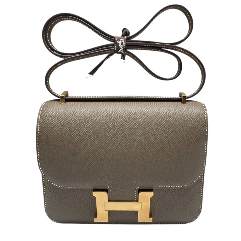 HERMES 愛馬仕 MINI CONSTANCE 大象灰 金扣-0