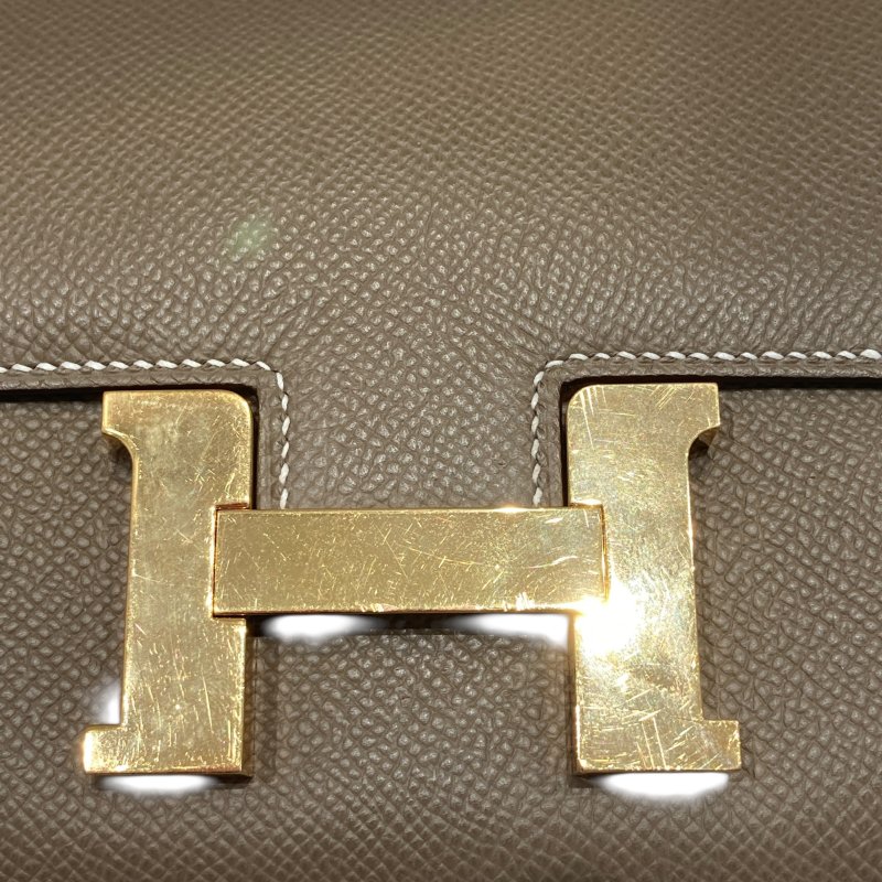 HERMES 愛馬仕 MINI CONSTANCE 大象灰 金扣-10