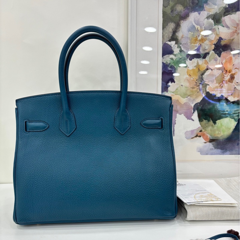 Hermes 愛馬仕 birkin 30 7C 珊瑚藍金扣X刻togo皮 有購證 full set-1