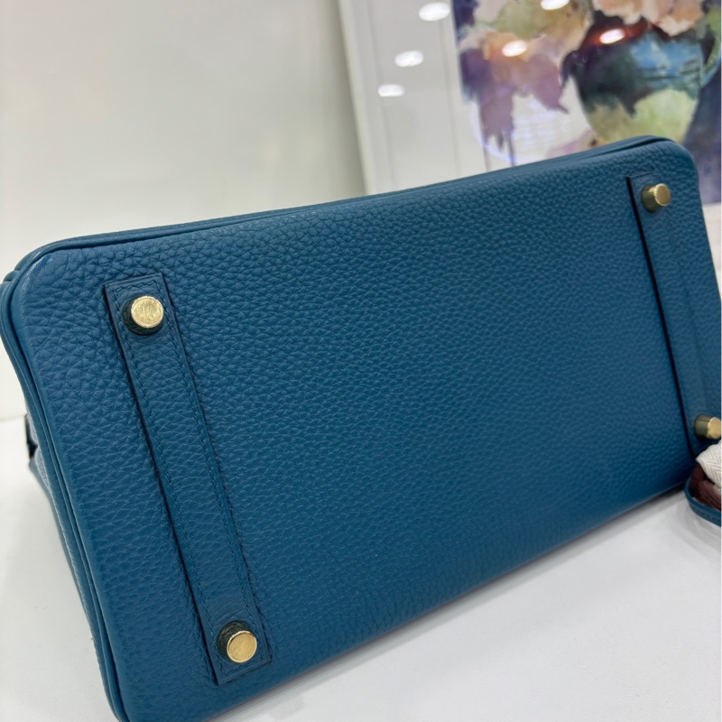Hermes 愛馬仕 birkin 30 7C 珊瑚藍金扣X刻togo皮 有購證 full set-3