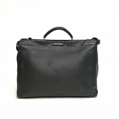 FENDI PEEKABOOPEEKABOO大號39黑色牛皮手提包肩背包