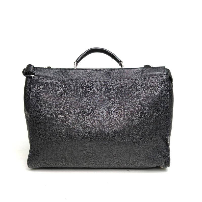 FENDI PEEKABOOPEEKABOO大號39黑色牛皮手提包肩背包-2