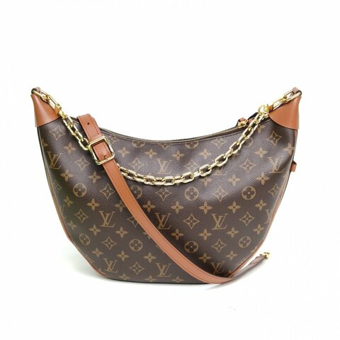 LOUIS VUITTON LoopHobo大豌豆月亮包老花PVC晶片肩背包