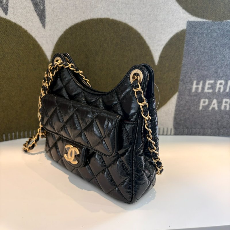 CHANEL 小牛皮HOBO BAG小天貓 黑色-2