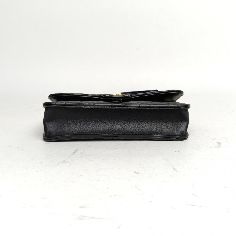 CHANEL CF手提WOC17黑色羊皮鐳射標金扣肩背包-4