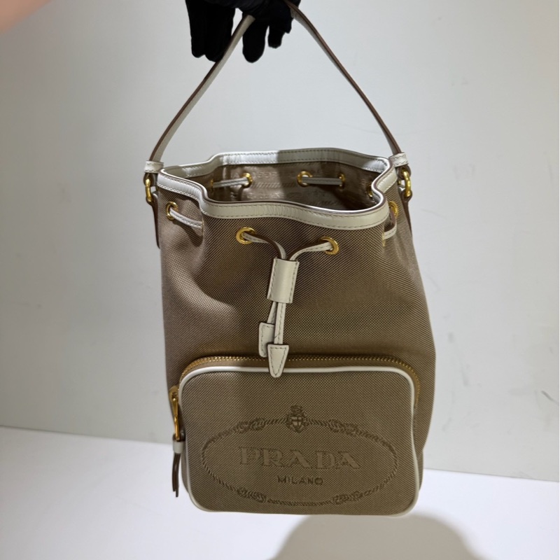 PRADA|帆布小水桶-1