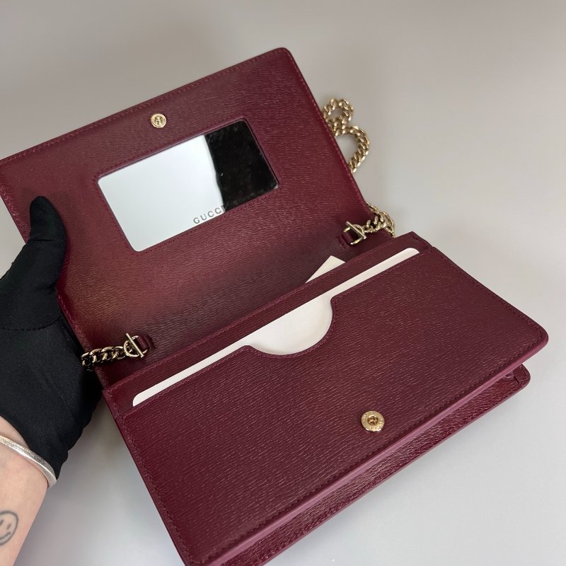 全新品 GUCCI 772643  酒紅皮革ROSSO ANCORA WOC包-4