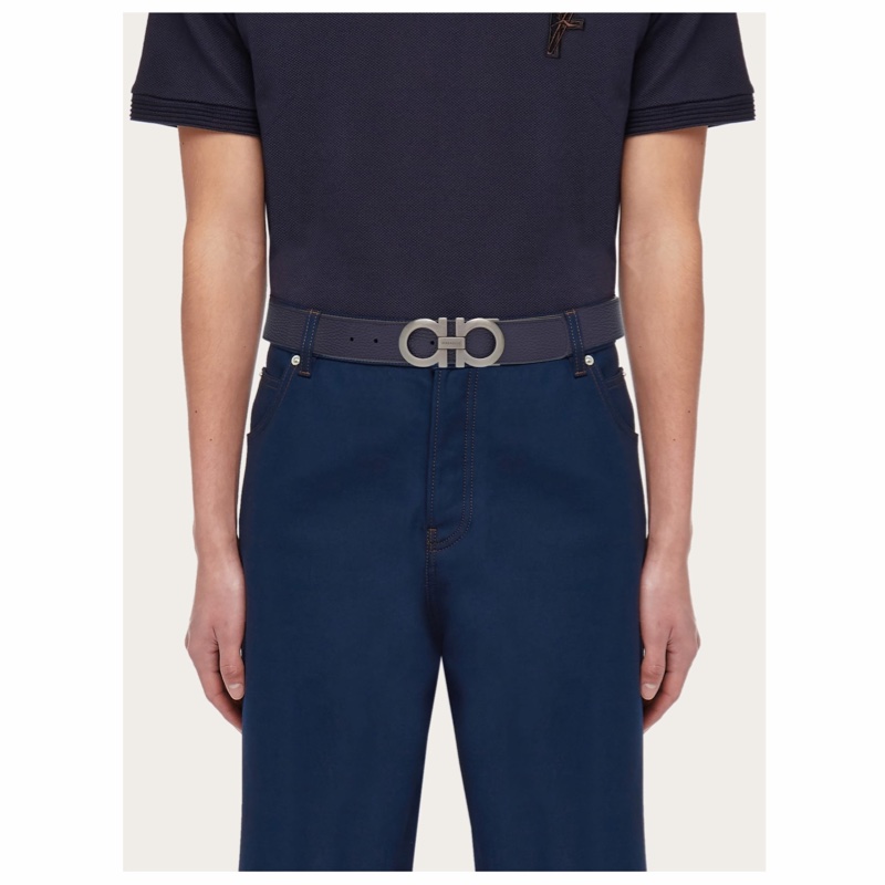 Salvatore Ferragamo 男士 雙面可調節腰帶85 90 95 100 105 110 115碼3.3cm-1